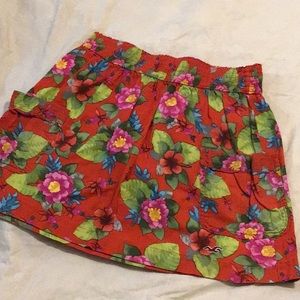 Hollister red floral Mini skirt